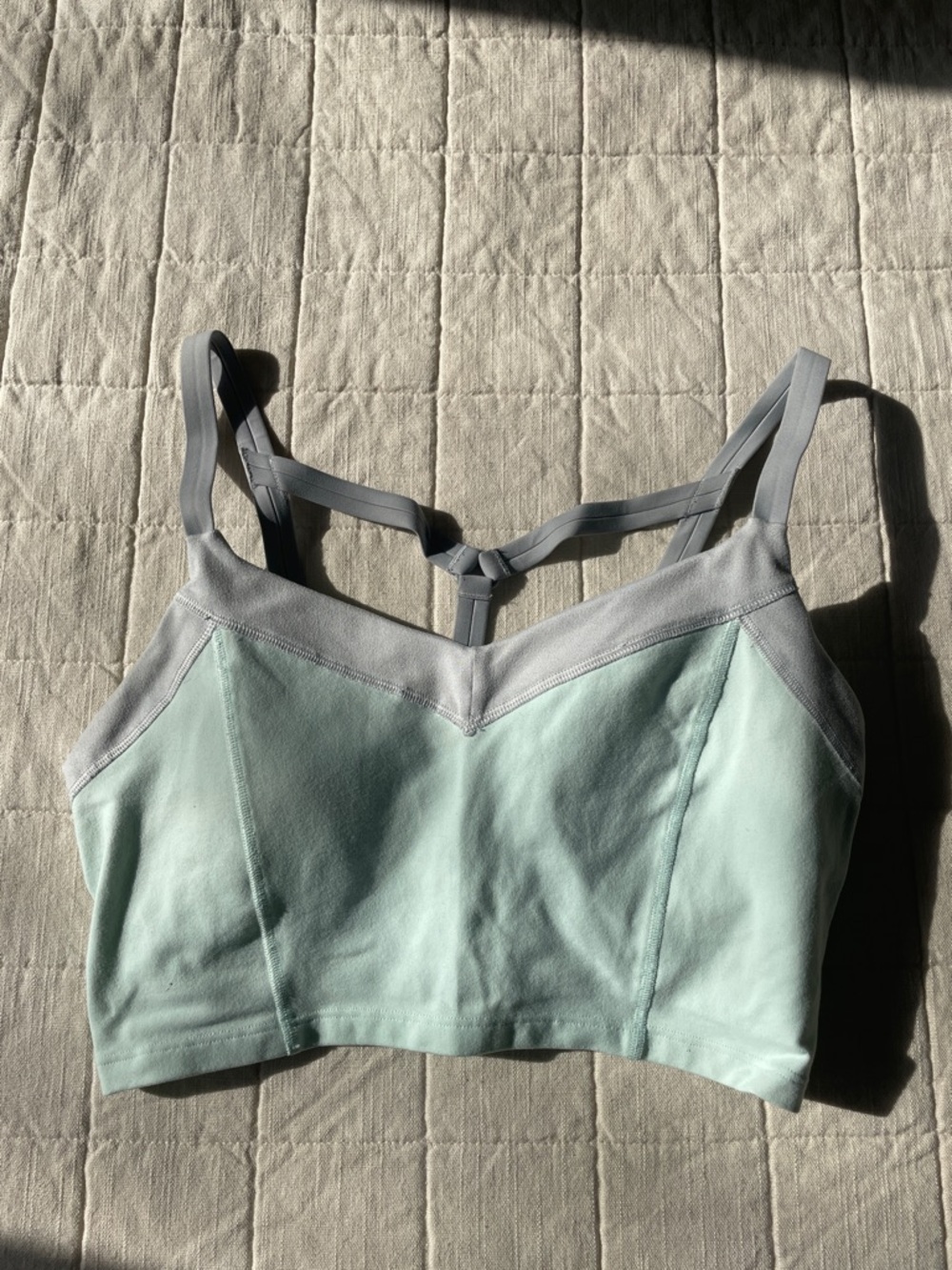 Athleta Mint Green and Gray Supportive Bralette